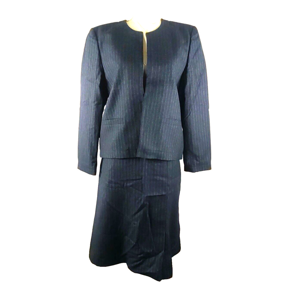 Wainwright Women's Skirt Suit Pin Stripe Size 14 100% Wool Classic Business